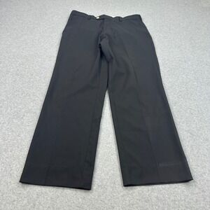 Peter Millar Crown Sport Dress Pants Golf Flat Front Black‎ Size 32x27